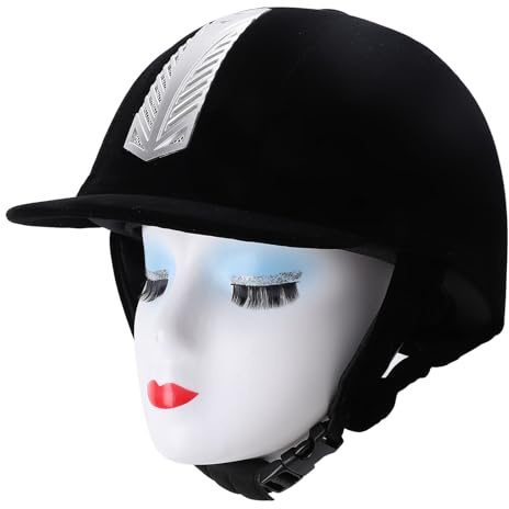 Asixxsix Casco da Equitazione, Acciaio Inossidabile, Assorbimento degli Urti Regolabile Traspirante con Design Rimovibile per Uomini Donne Giovani
