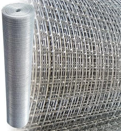 Garmix Volierendraht 6x6mm Drahtgitter 4-Eck Maschendraht Zaun Feuerverzinkt 0,65 mm (50cm x 10m)