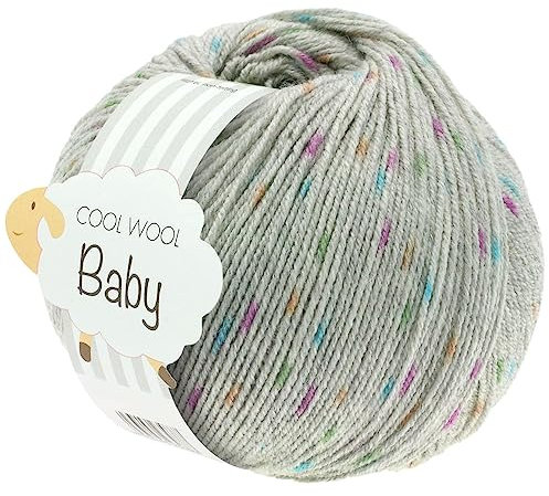 LANA GROSSA Cool Wool Baby Print Punto | 100% Schurwolle Merino, filzfrei | Handstrickgarn aus 100% Schurwolle (Merino) | 50g Wolle zum Stricken & Häkeln | 220m Garn FB 358