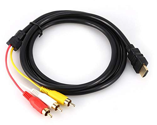 1.5M 5 pies HD 1080P HDMI macho a 3 RCA AV Audio Video Converter Cable Cable Adapter