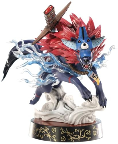 First 4 Figures- Okami Oki First4Figures PVC Figurine, Humain, Loup, OKAOWST, Noir