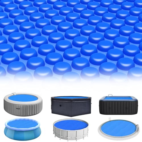 KETNET Solar Pool Cover 10 Ft Diameter Round Solar Blanket for Above Ground Inground Pools, Hot Tub SPA Bubble Wrap Pool Protector, 12 Mil Circle Thermal Covers Floating Blanket Mat for Swimming Pools