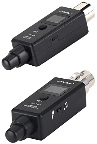 DISPRA Micrófono Inalámbrico, Transmisor de Audio XLR, Receptor XLR Inalámbrico para Micrófono Dinámico, Conversión Micrófono con Carga U3, Receptor Bluetoth Audio Transmisión Plu