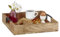 Relaxdays Bandeja Rectangular de Madera de Mango, con Asas, Servir, Desayuno, Decorativa, Cocina, 7,5x35x35cm, Natural