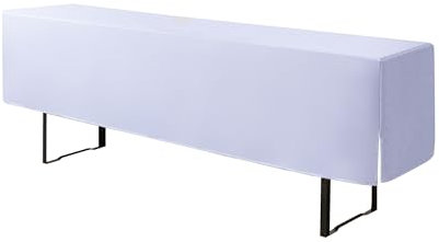 EBETA Biertischhussen Biertisch-Auflage & Tischdecke für 70cm Breite Bierzeltgarnitur Stretch Hussen für Festzeltgarnituren Hussen (Weiß, für 70cm Tisch)
