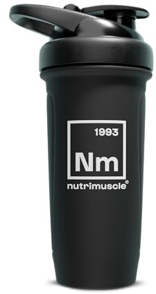 Nutrimuscle Shaker Max - 900 ml - Acier Inoxydable - Protéine Shaker - Couvercle à vis étanche - Poignée pratique - Pour boisson protéinée - Sport - Musculation