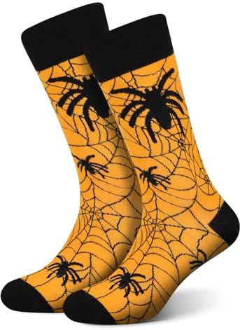 AGRIMONY Roliga halloweenstrumpor för män kvinnor tonåringar pojkar nyhet galen Irre Dress Crew coola strumpor Halloween-presenter kostymer, L-Halloween-Spi02, M-L