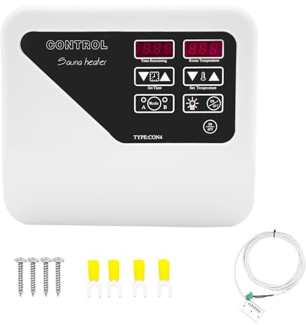 Sauna Thermometer, 3-9KW Digitaler Sauna-Steuerung für Saunaofen, Saunasteuerung Externe Saunasteuergerät Steuereinheit Sauna Steuergerät, Überhitzungsschutz