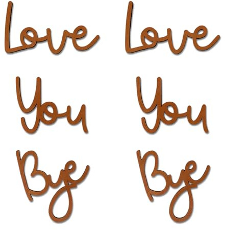 Love You Bye Wall Decal, Love You Bye Door Topper, Brown Wall Art Decor, Family Signs for Home Decor Wall, Living Room Decorations