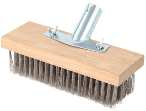 Steel Wire Broom Head For Moss Removal, Heavy Duty Broom Outdoor Cleaning Sweeping, Natural Stiff Bassine Hard Bristle Floor Brush Head, Patio Deck Scrubber For Cleaning Pool, Driveway, Patio