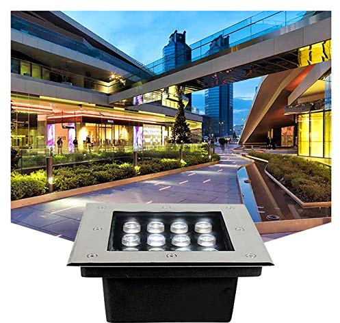 Outdoor Ground Spot/Pathway Lighting LED Waterproof Underground Path Light AC85V~110V In-ground Lamps Garden Decorative Spotlight for Paver, Path, Piazza, Step, Deck, 8 C