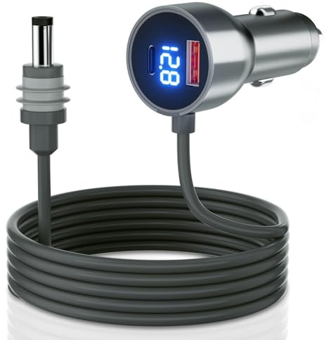 Mwin Starlink Mini Car Adapter - Starlink Mini Accessories 3 in 1 Car Charger Power Supply, Cigarette Lighter Adapter 12V-24V with Digital Display, High Speed USB C/USB A 30W Ports for Trucks (10 FT)