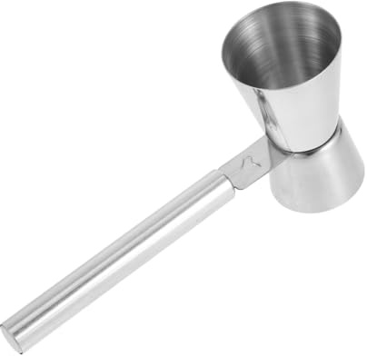 VALICLUD Stainless Steel Double Jigger with Comfortable Handle Dual-Headed Bartending Measuring Cup for Accurate Alcohol and Cocktail Measurement and Stylish Bar Accessory