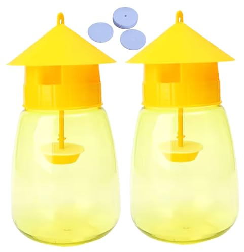 2 pezzi Trappola per mosche della frutta Efficace cattura mosche con tampone di cotone Trappola per sospesa per interni/esterni per sospesa per esterni Trappole per