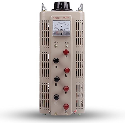 Variac Trifásico 3KVA 12A Transformador Variable CA 380VAC Entrada 0-430VAC Salida con Voltímetro Analógico