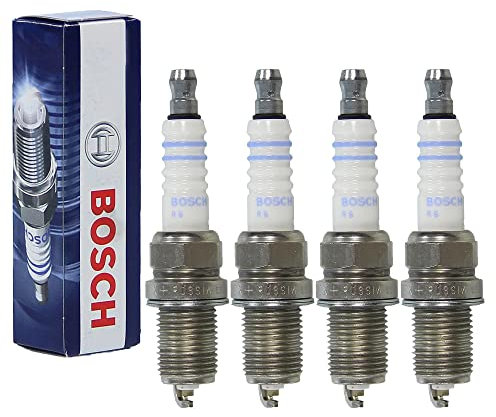 Bosch 4x Original Zündkerze Zündkerzen FR8DCX+ für Auto, Platin, 4 Stück