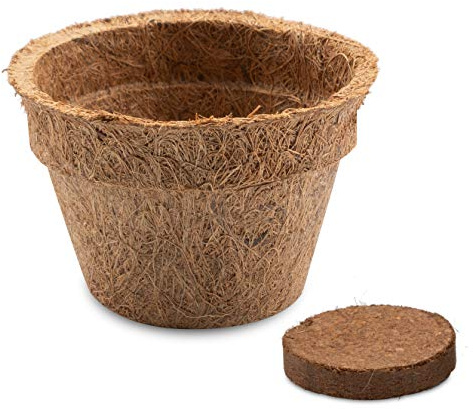 HappySeed 10x Kokos Anzuchttöpfe & Quelltabletten torffrei für eine erfolgreiche Anzucht - ideal für Stecklinge & Samen - verschiedenen Größen (0,30 L - Ø 10 cm)