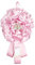 Coccarda Nascita in Tulle decorato con nastrino a pois, nastri in raso, applicazione di un decoro in resina e pergamena in cartoncino per scrivere il nome e la data, scarpine rosa