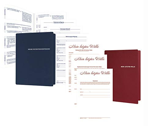 RNK - Verlag Formularios en carpeta de alta calidad (1 juego, testamento + disposición del paciente)