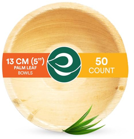 ECO SOUL Einweg-schalen, 5(7oz) 210ml Bambusschalen, 50Pack