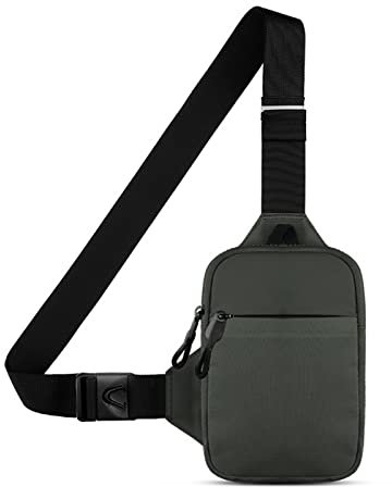 DONGKER Sling Chest Crossbody Bag, Wasserdicht Schultertasche, Crossbody Bag Backpack für Männer und Frauen, die Outdoor-Sportarten wandern (L, Grau)