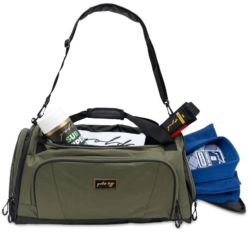 Gold BJJ Jiu Jitsu Seesack – wasserdichte Tasche für verschwitzte Gi, Rashguard oder Schuhe – die perfekte Reisetasche für Kampfsportausrüstung, Boxen, MMA und mehr (Olivgrün)