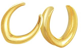 KnSam 19mm Ohr Stretching 2pcs Set, Gold Ohrringe U Form Tunnel Dehnstab Set, Edelstahl Tunnel Piercing-Schmuck