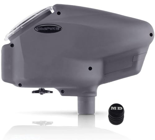 Maddog Empire Halo Too Automatic Electronic Paintball Loader Hopper with HPA Paintball Tank Fill Nipple Protector | Feeds 20+ BPS | Limited Edition Matte Gray | No Speed Feed