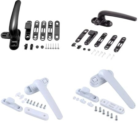 Fönsterhandtag aluminium med låshandtag Byte av dörrhandtag Fönsterbeslag (Color : White Left)