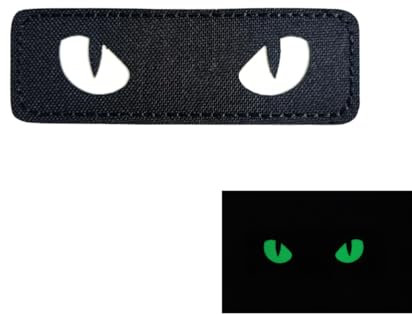 Parche Brillante en la Oscuridad. Parche para Mochila Táctica Militar, Chaleco Crossfit, Gorra. (Ojos)
