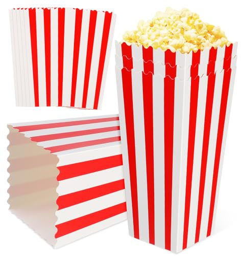 Gatuida 15 Piezas Cajas De Palomitas Rayas Recipientes De Papel Para Palomitas De Maíz Noche De Cine y Fiestas