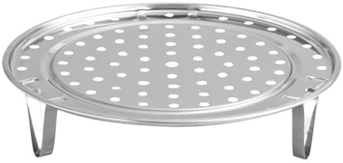 Fuerdich Cooking Round Stainless Steel Steaming Rack, Edelstahl Einlegerost Dampfrost Kochständer Dampfgarer Einsatz Kuchenrost Rund Dämpfen Rack für Kochtöpfe Töpfe Abkühlgitter Kuchengitt (22cm)