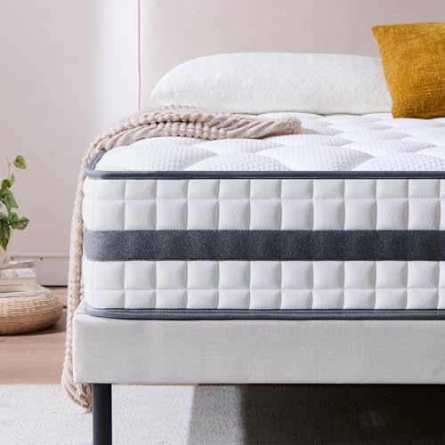 Twirest Double Mattress, Hybrid Memory Foam and Spring Mattress, Zonal Support, Decompression, Medium Firm, Soft and Breathable Cloth, Rolled-in-Box, 135x190x22cm