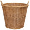 Wickerfield Round Wicker Storage Basket with Handle, Fireplace Accessories, Large Log Baskets for Wood Burner and Indoor Log Store (Honey)