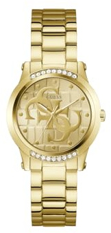 Guess GT Annette Damen Armbanduhr, Edelstahl, 26 mm, Edelstahlarmband, Farbe: Gold, 1 bar, Zifferblattfarbe: Gold, Zirkonia, GW0861L2