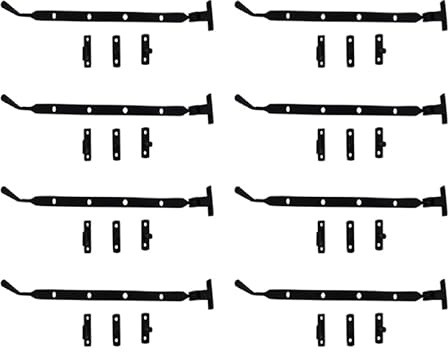 Adonai Hardware 13 Jerahmeel Iron Heavy Duty Window Latch Lock Casement Stay, Easy to Install, Window Hardware Accessories Fittings (Supplied as 8 Pieces per Pack) - Black Powder Coated
