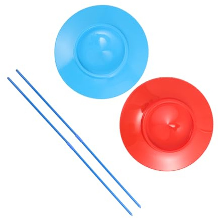 Kisangel 2pièces Set De Assiettes Rotatives De Jonglage avec Bâtons pour Débutants Accessoires De Performance Artistique Polyvalents Jouets pour Spectacles Et Fêtes Animation