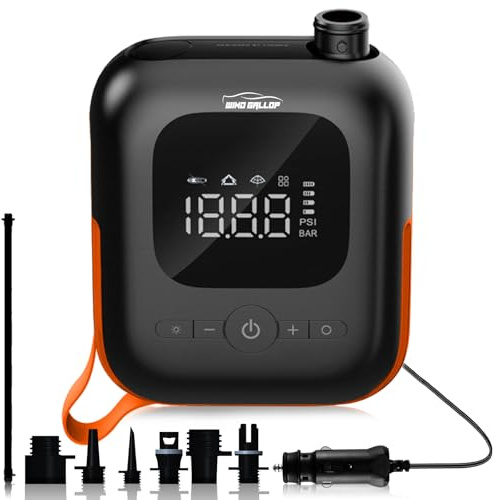 WindGallop Sup Pump Paddle Board Pump Electric Pump for Inflatables with Dolphin Quick Air Inflator Adaptor Auto-Off DC 12V Car Connector for Inflatable Stand Up Paddle Boards, Water Sports
