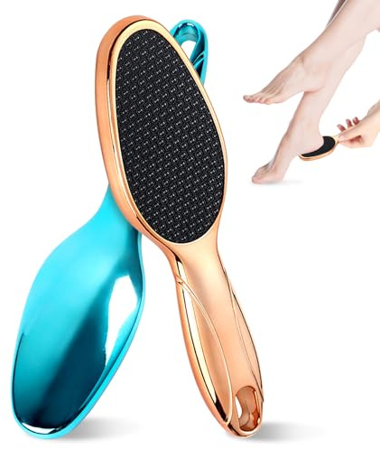 Feirdhoo 2 Pièces Nano Verre Rapeuse Pieds, Râpe Pied à Long Manche, Rape a Pieds pour Éliminer les Callosités, Pierre Ponce Pied - Humide et Sec Imperméable