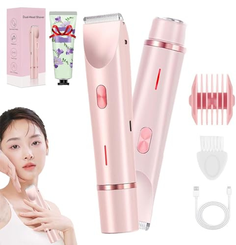 Sianova Bloomshave - 2-In-1 Damen Körperrasierer, Sianova Rasierer, Bikini Skin Trimmer, Ipx7 Wasserdicht, Nass & Trocken Anwendbar, Usb-C Aufladung, Für Intimbereich, Beine & Achseln (Rosa)