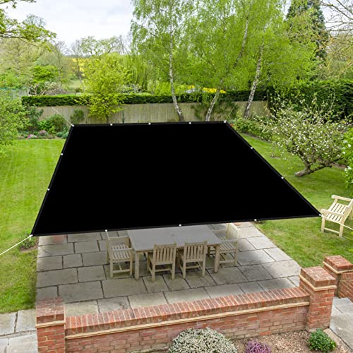 Großer 3 x 3 m wasserdichter Gartenschirm, UV-Schutz & regenfester, rechteckiger Sonnenschutz mit Nylonseil, Outdoor-Terrassenüberdachung, schwarzer Sonnenschutz für Garten und Deck