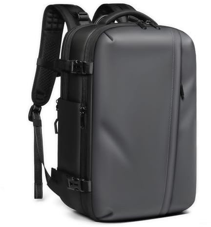 Luocute Sac à Dos scellé Sous Vide, Sac à Dos de Voyage à Compression étanche de Grande capacité de 60 L avec Pompe à Vide USB Intégrée, pour les Voyages D'affaires, les étudiants, le (GREY)