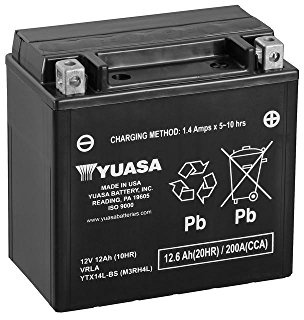 Yuasa YTX14L 12V 200 CCA Maintenance Free VRLA Motorbike Battery