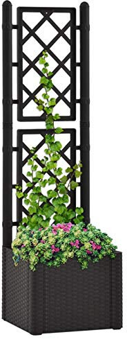 Festnight Jardinera con Celosia y Sistema de Riego Automático Antracita
