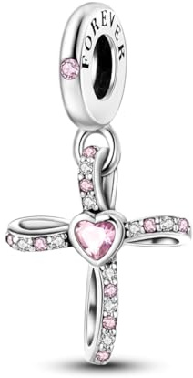 LNQOBU Ciondolo in Argento Sterling 925 Charm Bead con Bracciale e Collane Europei da Donna,Perline Intarsio con 5A Zircone per Donna Perline
