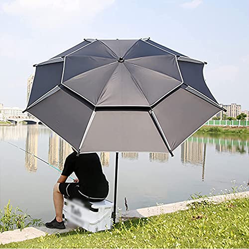 Großer Angelschirm mit UV-Schutz, regenfestes und winddichtes Design, Lift- und Rückenfunktion für verbessertes Sichtfeld und bequemes Anheben der Stange, ohne die Sicht zu blockieren.