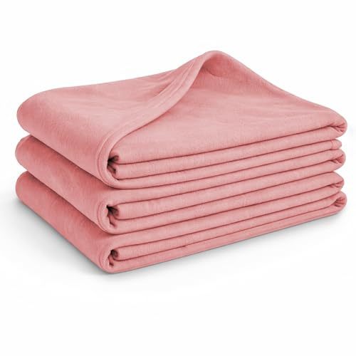 Glart G3AR Oeko Tex Fleecedecken 3er Set 130x160 cm alt rosa 200 g/m² | aus 100 % Polyester, vielseitig als Wohndecke, Kuscheldecke, Sofadecke, Gästedecke oder Picknickdecke verwendbar