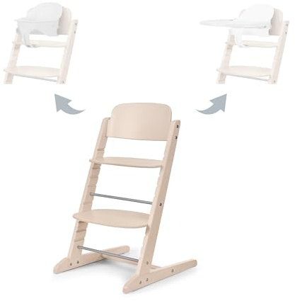 CYBEX Gold IRIS Barnstol 3-i-1-set, växer med barnet, 6 månader - 99 år, inkl. babyset och bricka, bok/plast, helt naturlig