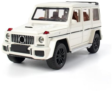 MODVKVK G63 AGM 1/32 Spielzeug Modellauto mit Licht & Musik, Zurückziehfunktion, Legierungsdruckguss, Ideal für Kinder ab 3 Jahren und Autosammler (Weiß)