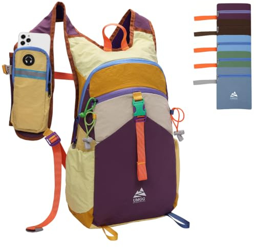 UtiaMiaoGonGo 15L Small Hiking Backpack Travel Daypack Colorful Lightweight Packable Foldable Casual Backpack for Women Men
